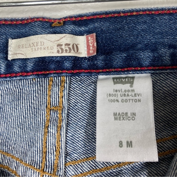 Vintage 90s Levi's 550 Baggy Tapered Fit Mom Jeans Blue Baggy High Waist Mexico - Picture 15 of 16